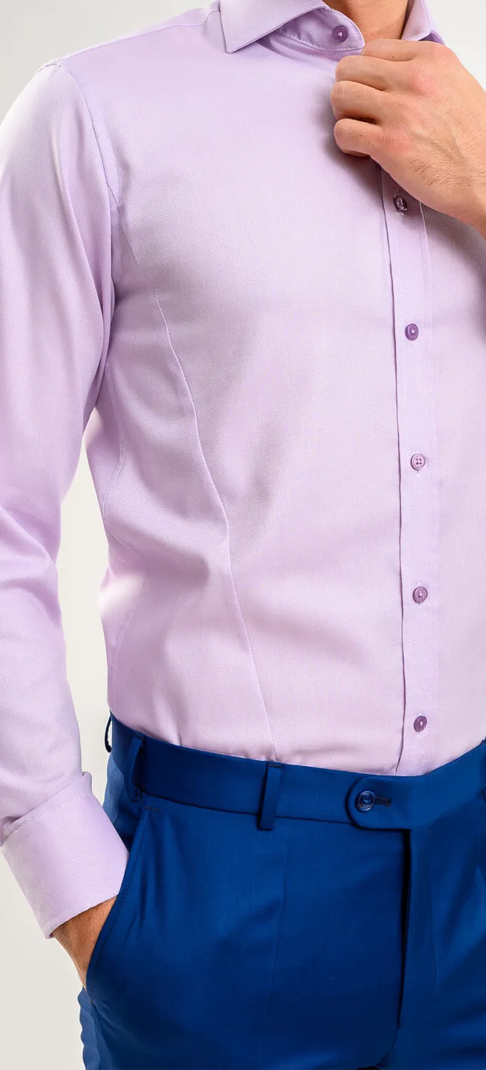 Alain Delon camicia lilla extra slim fit Getzner