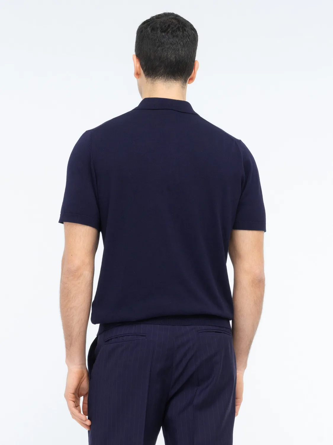 Paoloni Polo Jersey Cotone Uomo Blu Manica Corta