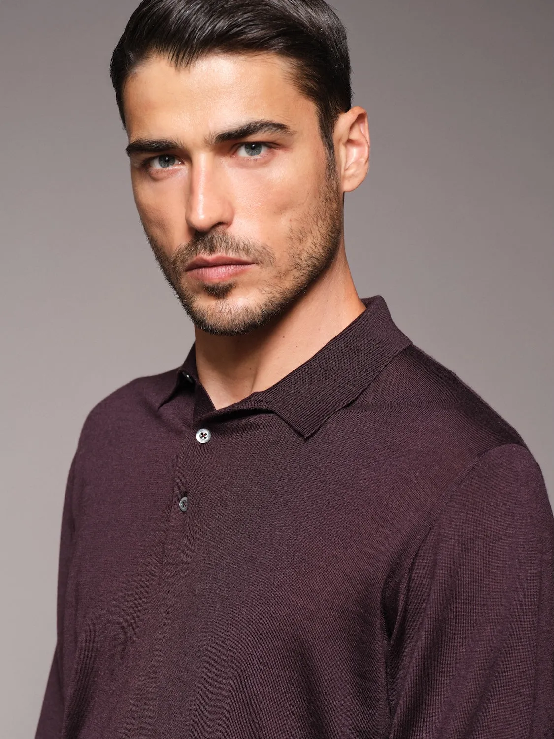 Caruso Butterfly polo lana seta cashmere bordeaux
