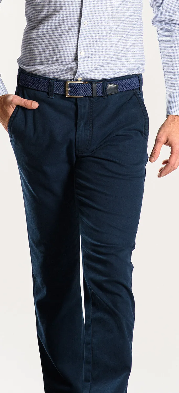 Alain Delon Pantaloni Blu Cotone Uomo Slim 35/34
