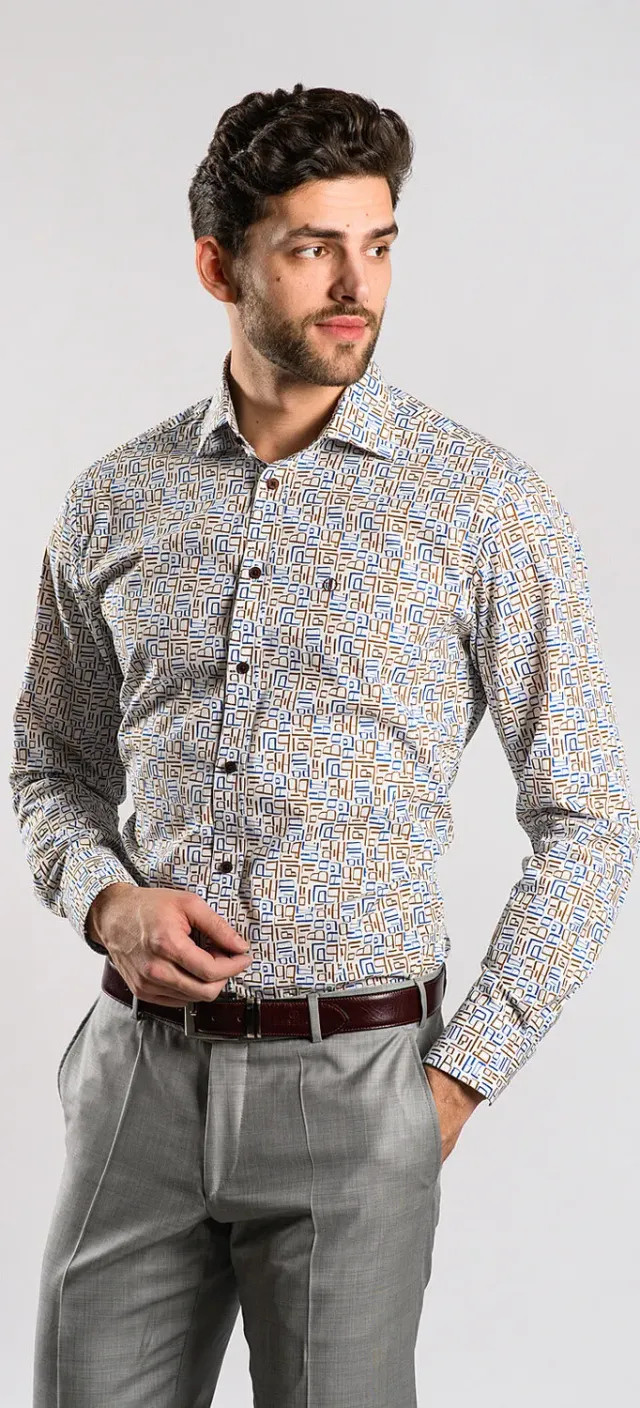 Alain Delon Camicia Casual Cotone Slim Fit Uomo 39