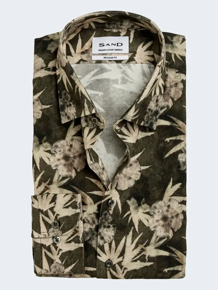 Sand 8397 State Soft camicia velluto fantasia regular