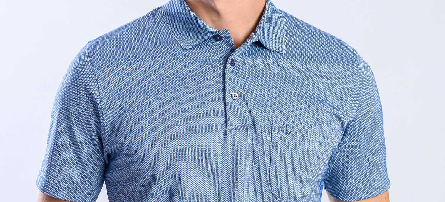Alain Delon Blu polo slim fit manica corta micropima