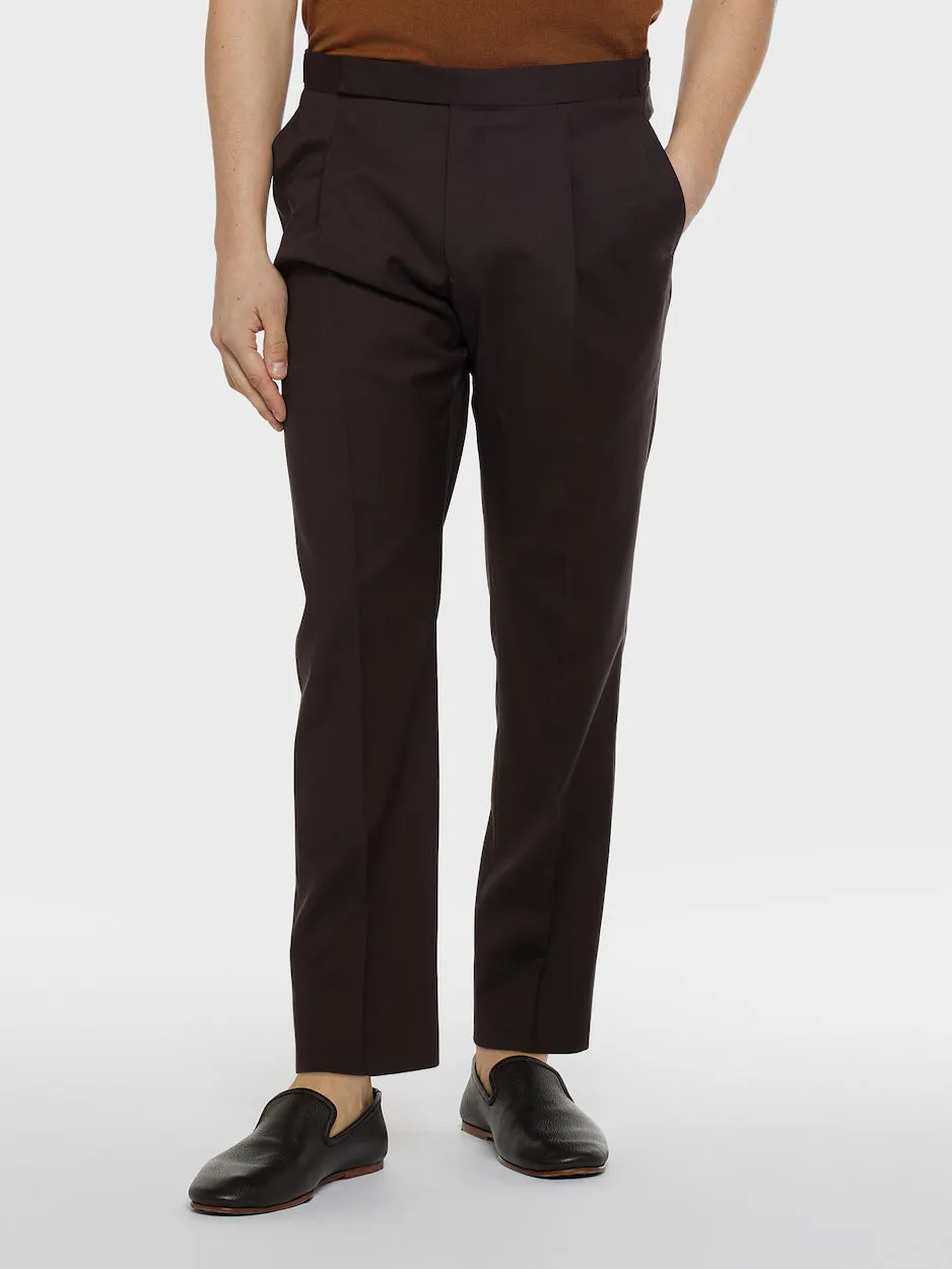 Caruso Rigoletto pantalone lana marrone una pince