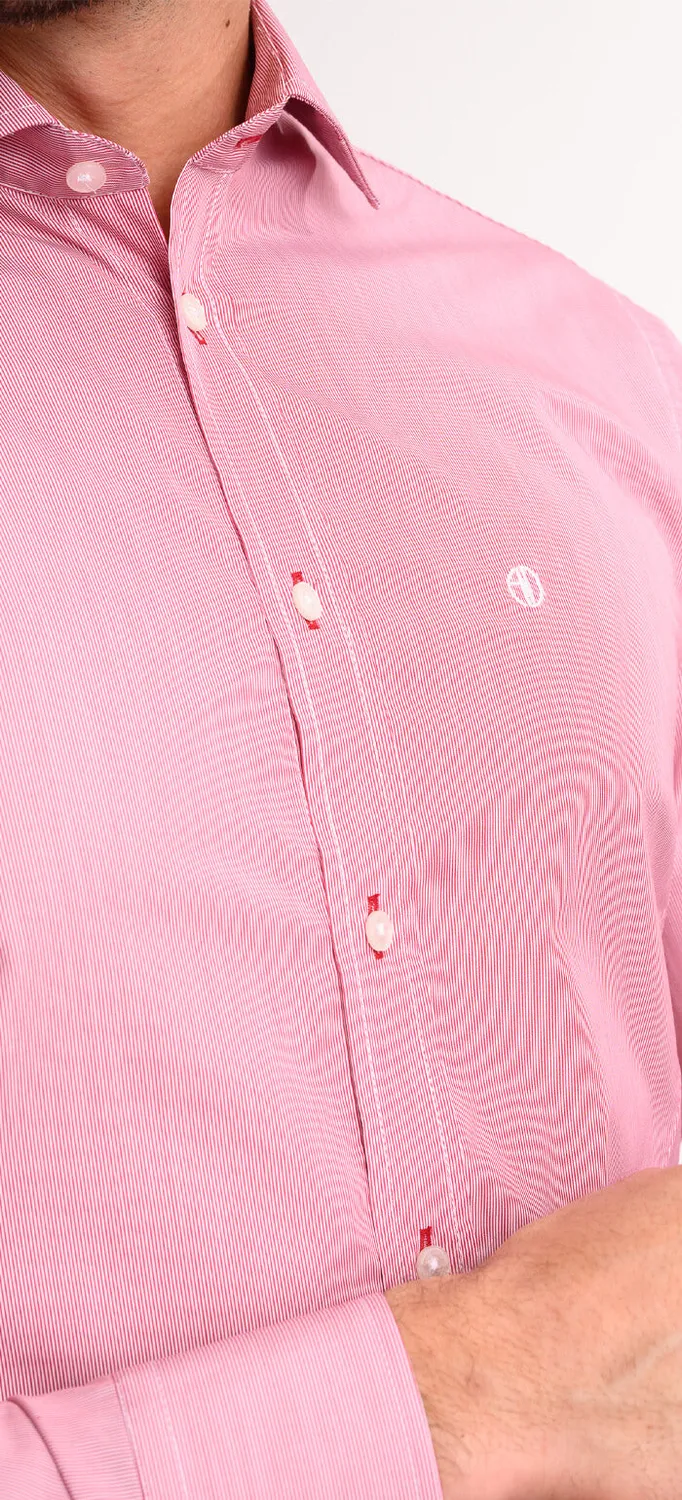 Alain Delon Red Extra Slim Fit camicia a righe rossa