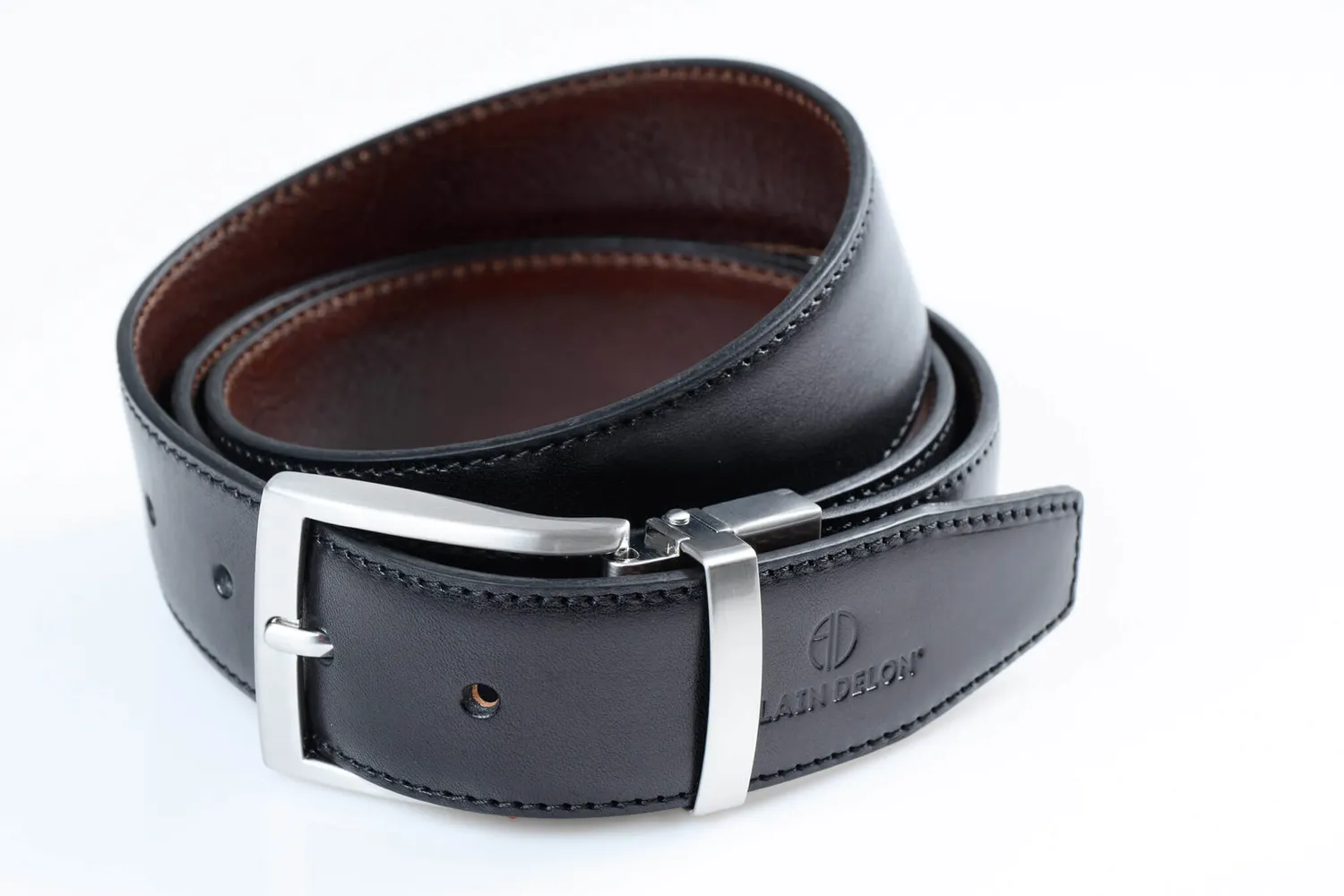 Alain Delon cintura pelle reversibile 110 cm