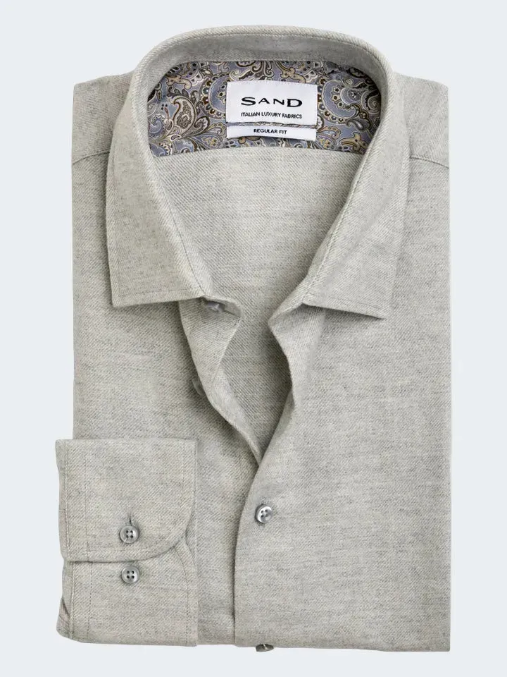 Sand Menswear 8000 State camicia flanella grigio perla