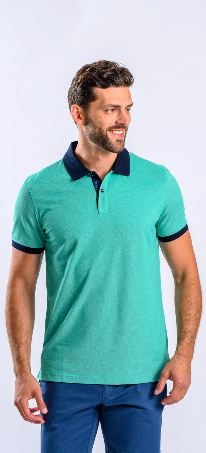 Alain Delon polo verde pistacchio slim fit manica corta