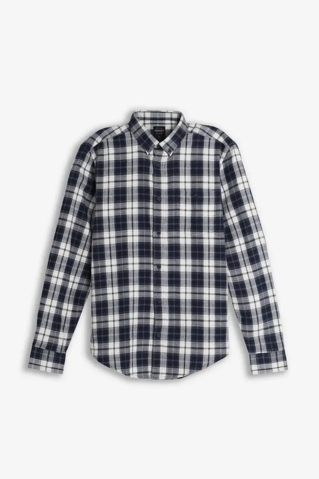 Sonny Bono Quadri Flanella Camicia F Blu morbida