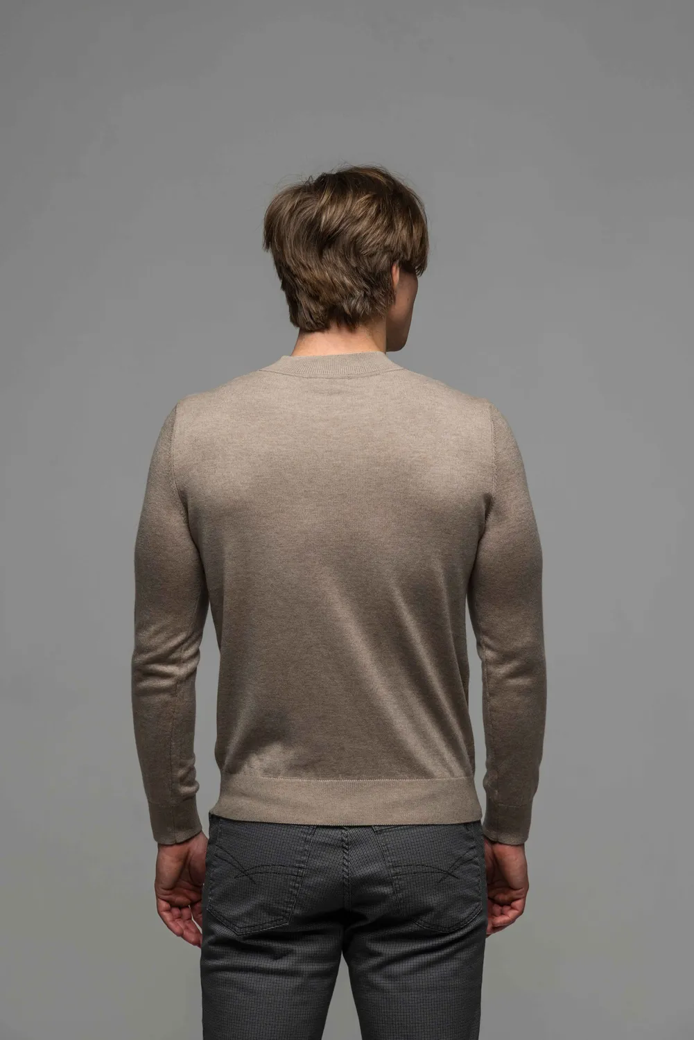 Alain Delon dolcevita beige collo alto uomo