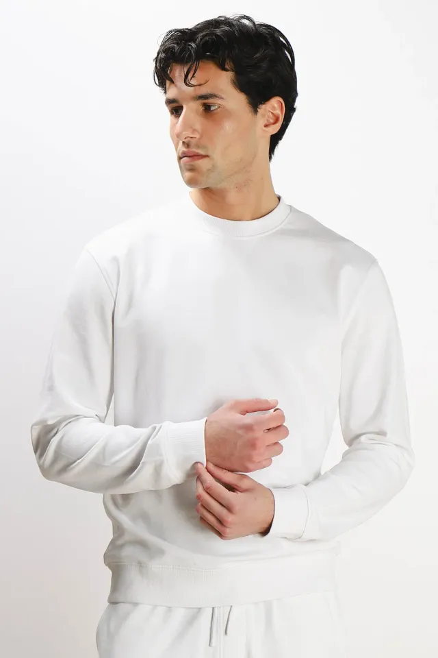 Sonny Bono Basic felpa girocollo bianco cotone