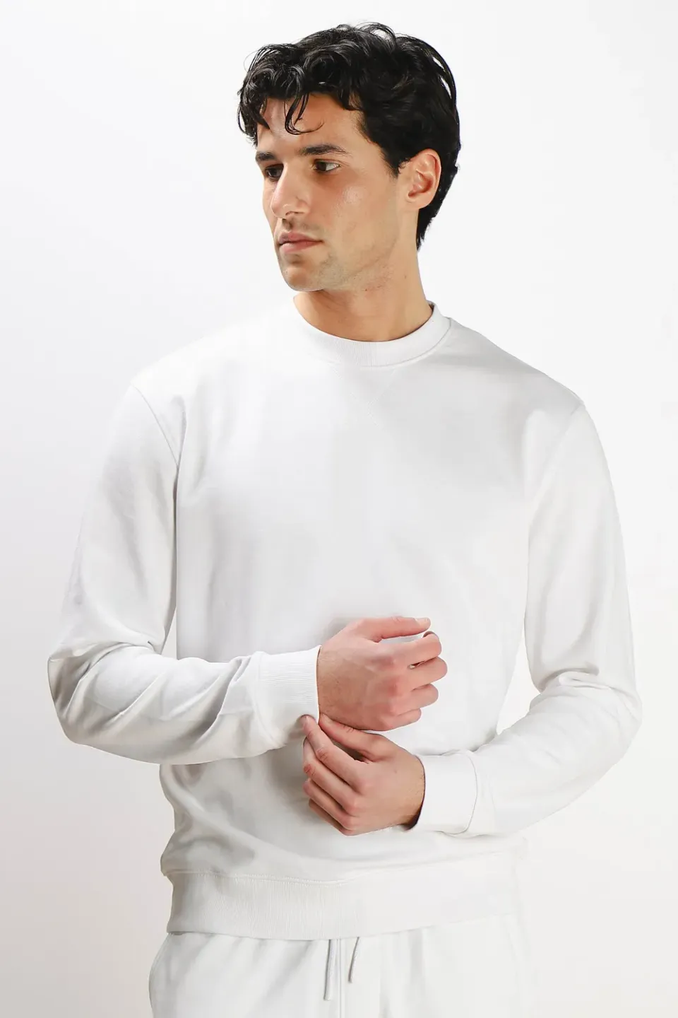 Sonny Bono Basic felpa girocollo bianco cotone