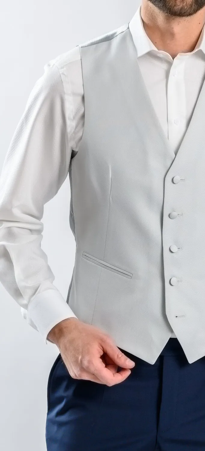 Alain Delon gilet abito grigio slim fit da cerimonia
