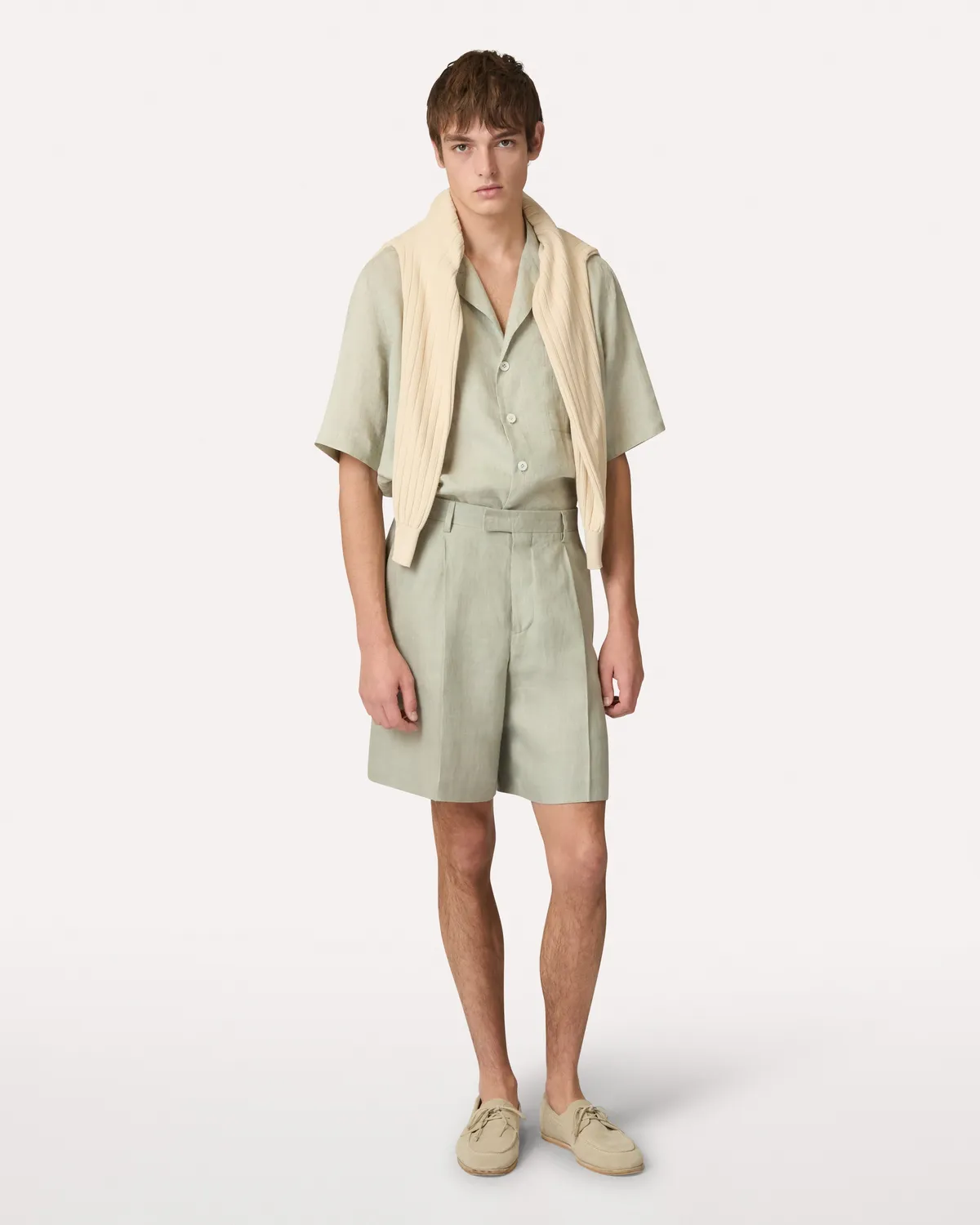 Lardini maglione girocollo panna piquet cotone