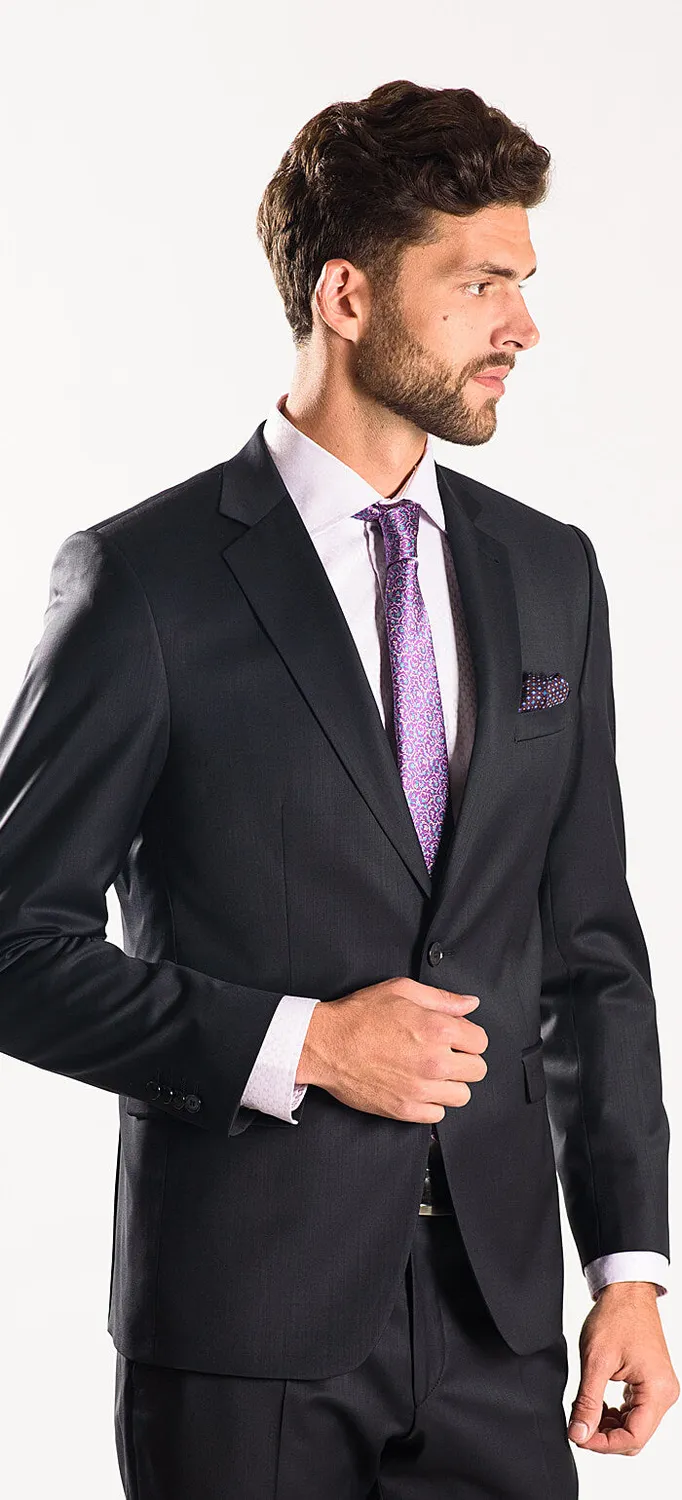Alain Delon Steel Abito Slim Fit Grigio Scuro Antipiega