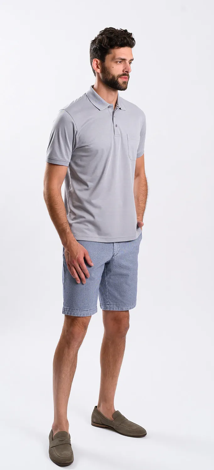 Alain Delon polo grigia slim micropima cotone