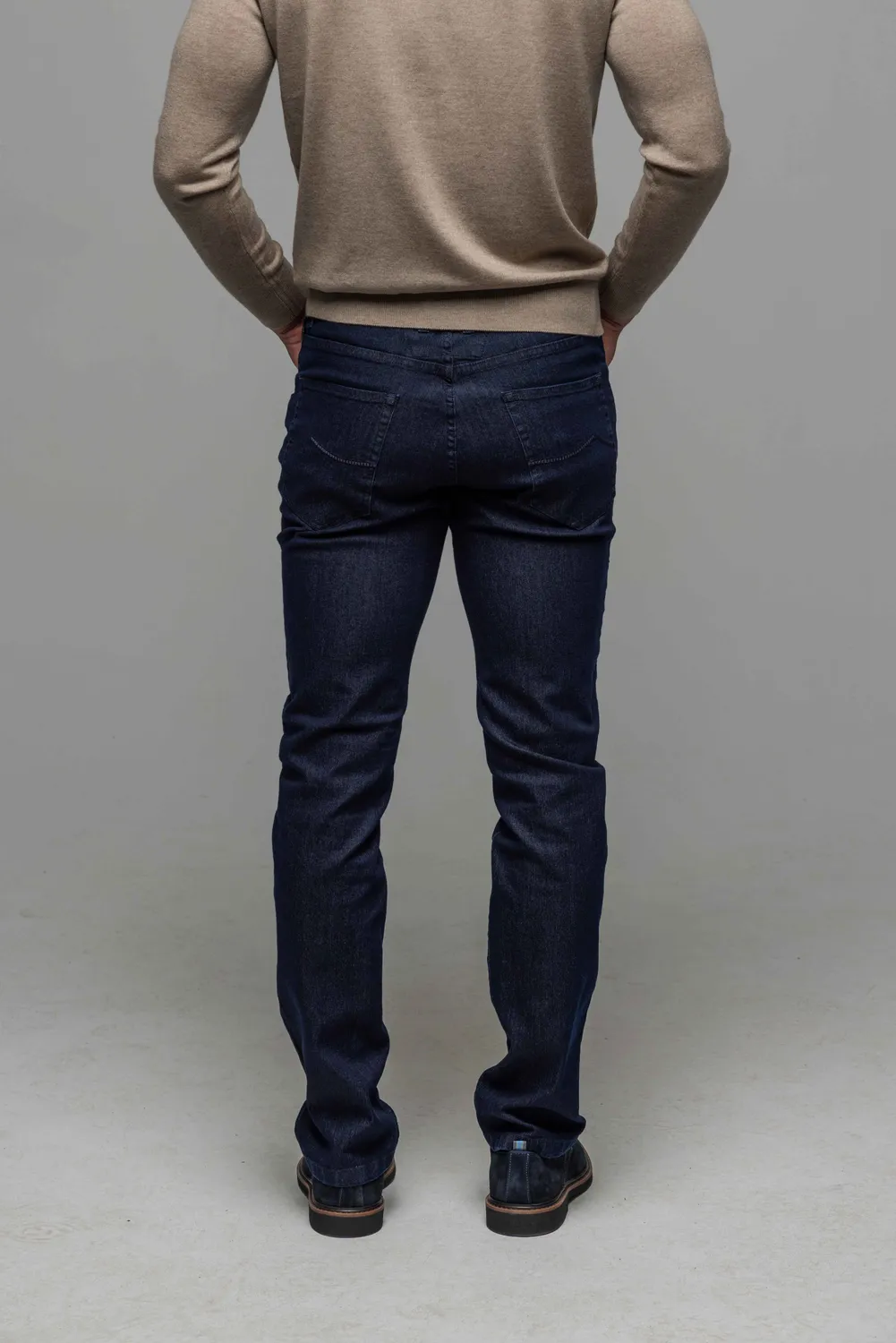 Alain Delon jeans blu classici cotone elasticizzato