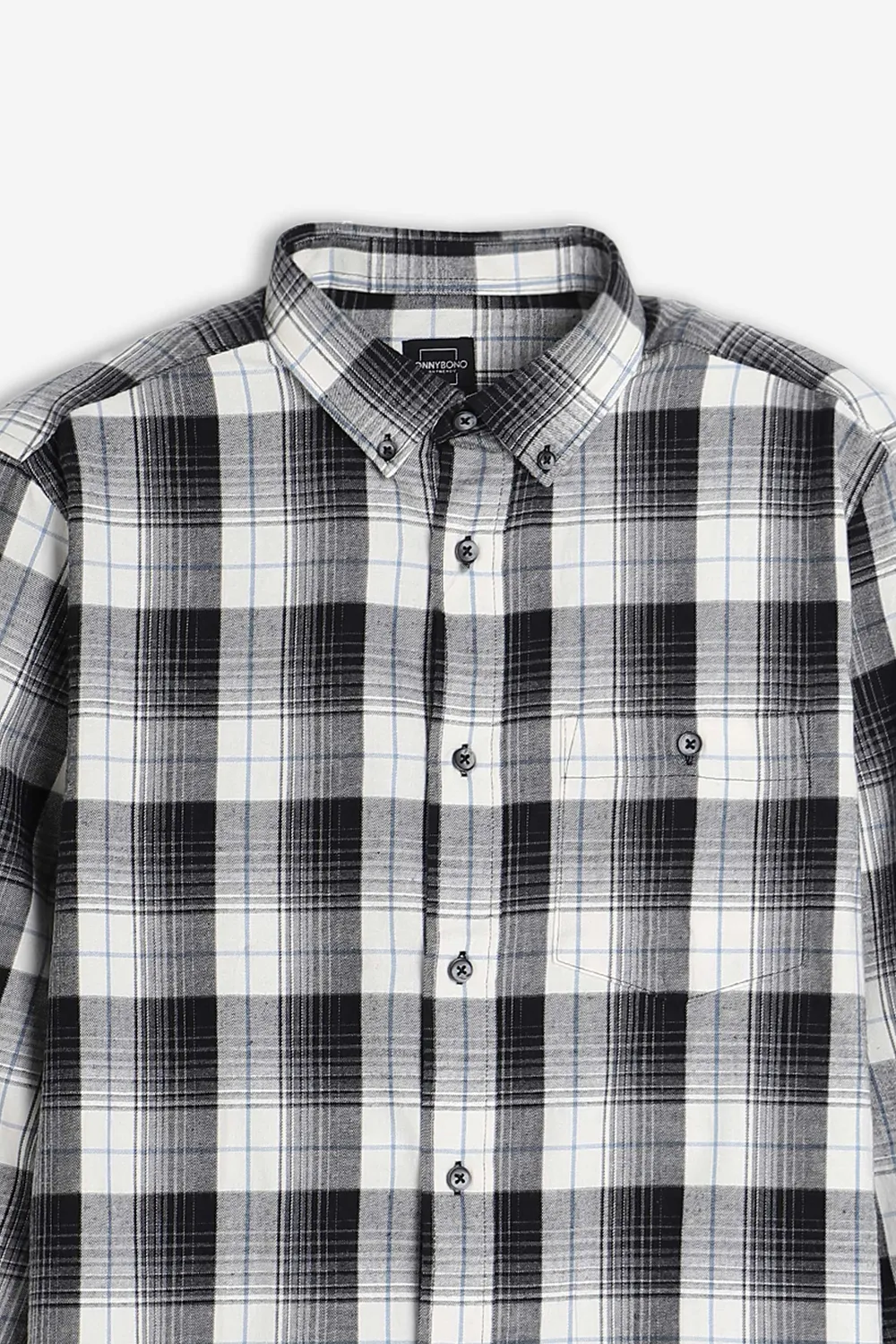 Sonny Bono camicia a quadri flanella panna