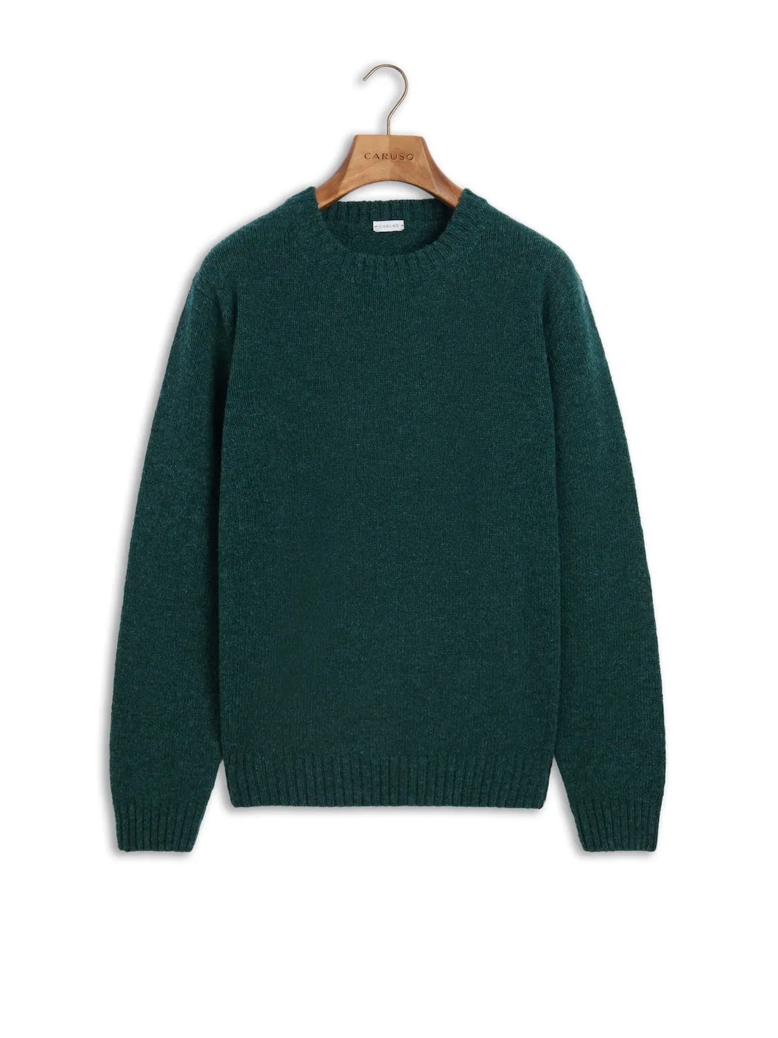 Caruso maglia girocollo lana Shetland verde