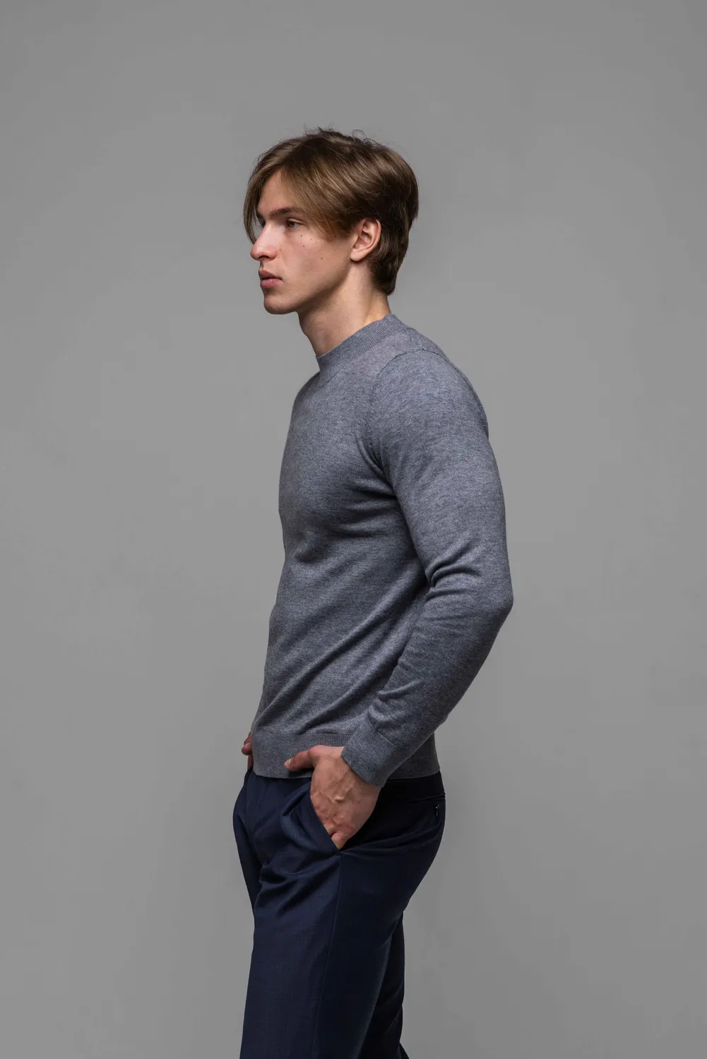 Alain Delon dolcevita grigio maglia taglie M-XXL