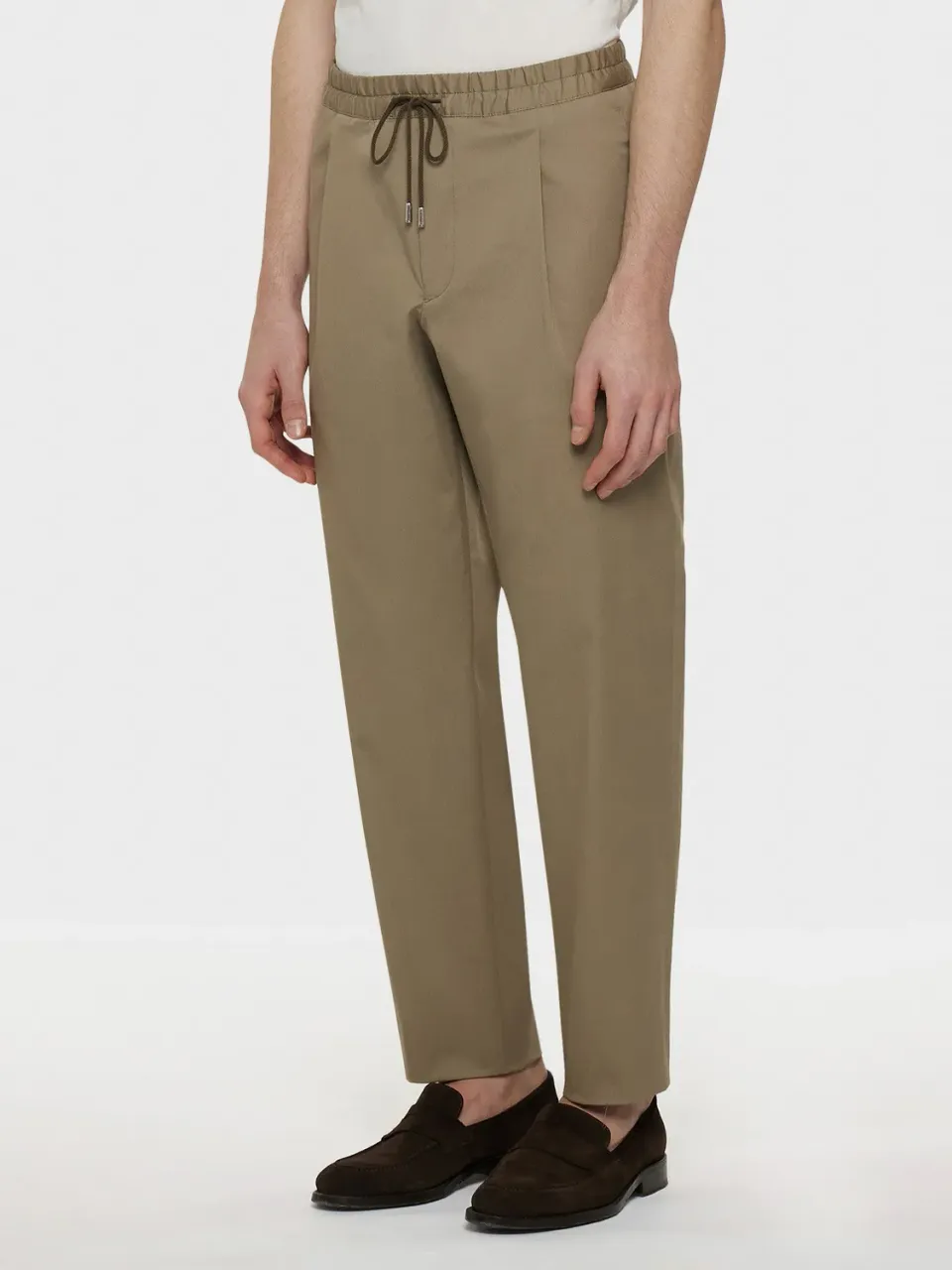 Caruso Pantalone Jogger Cotone Beige Vita Alta