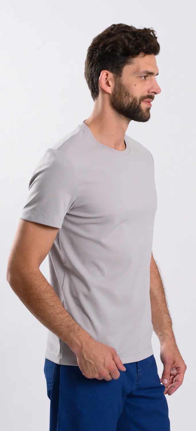 Alain Delon t-shirt grigia tinta unita girocollo cotone