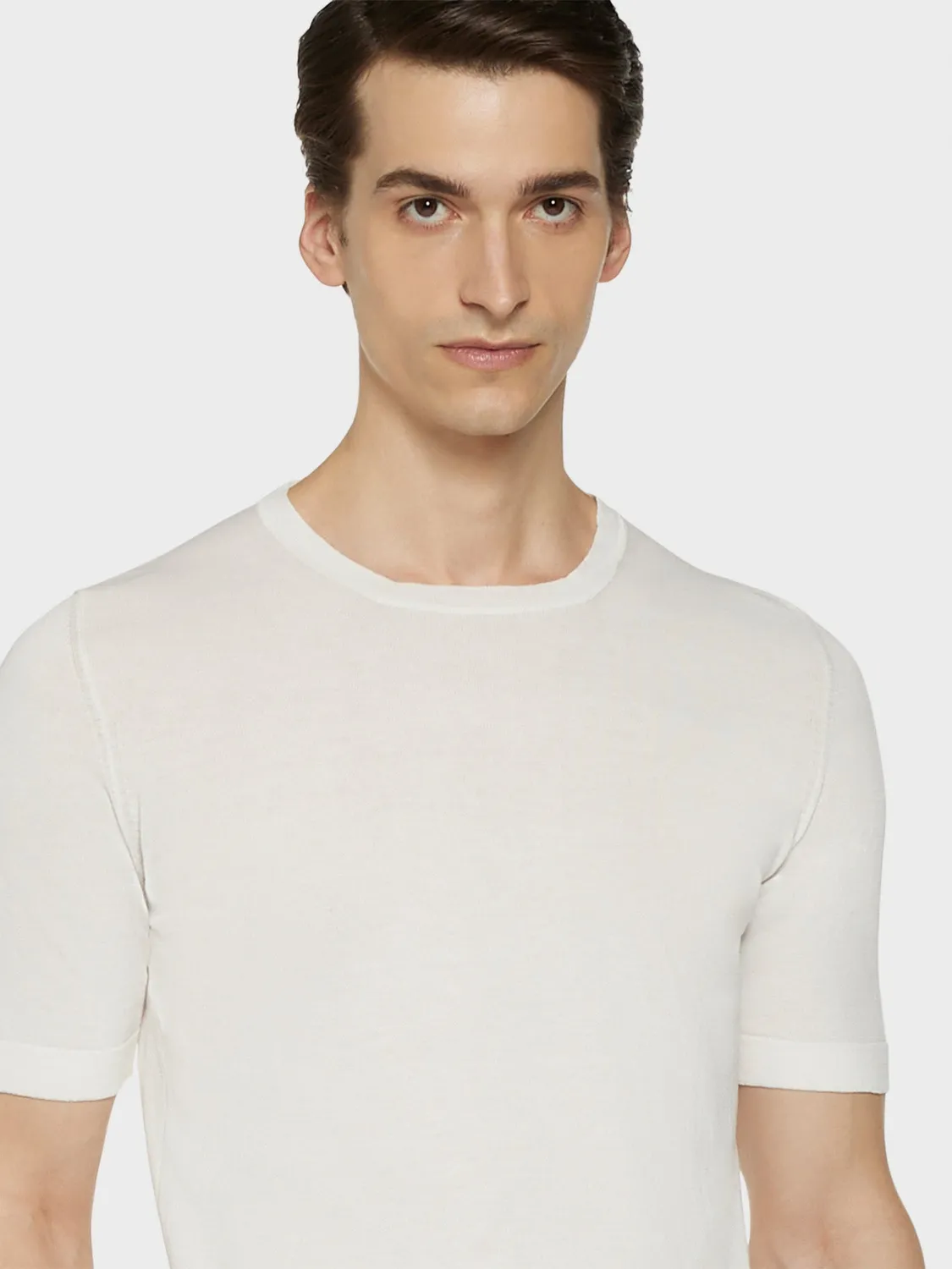 Caruso Butterfly t-shirt cotone bianca maniche corte