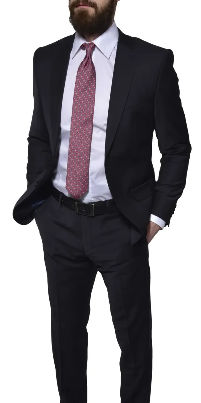 Alain Delon Abito slim fit blu scuro taglia 54 antipiega