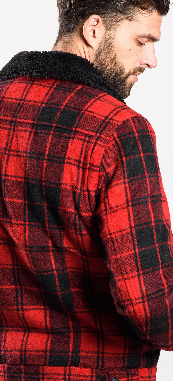 Alain Delon giacca flanella rossa quadri slim fit