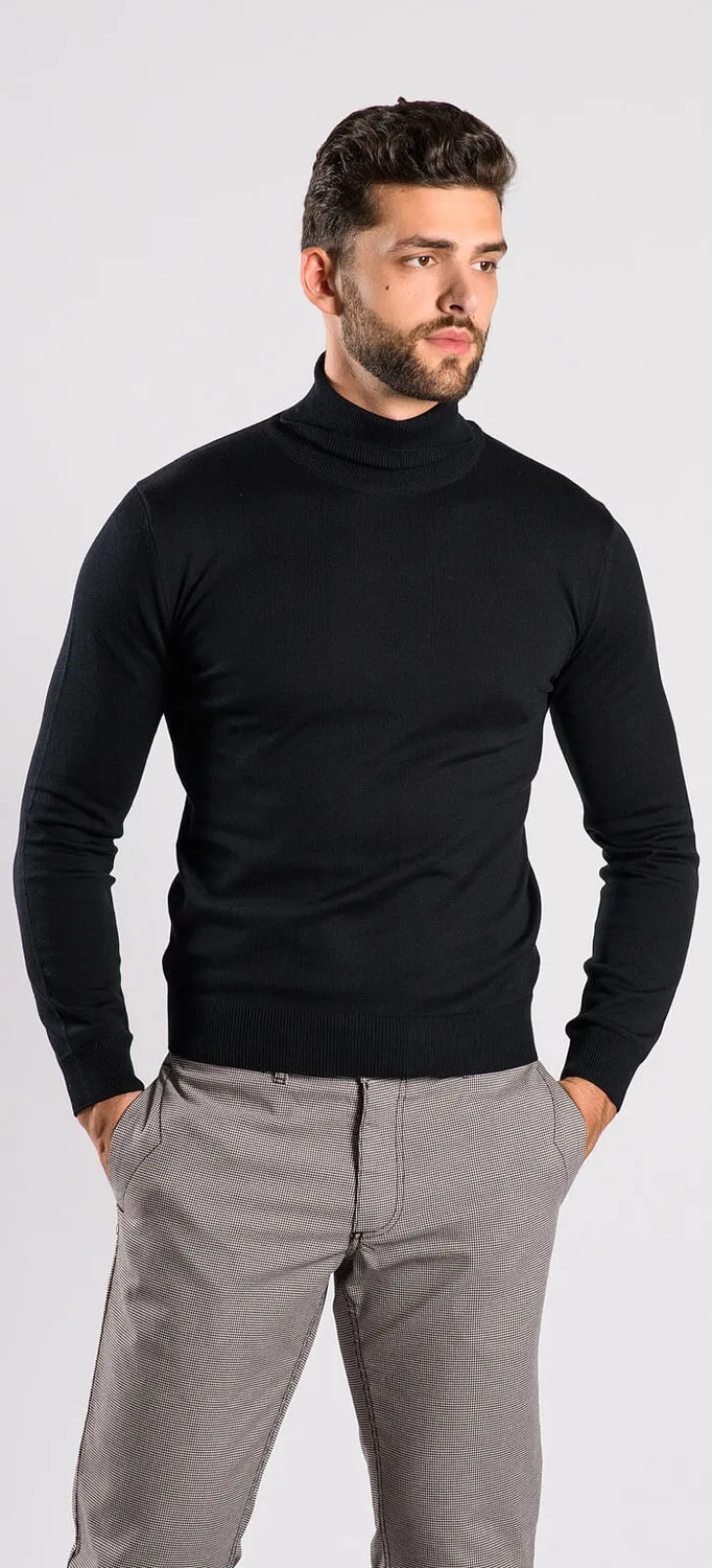 Alain Delon Dolcevita Nero Slim Fit con Zip