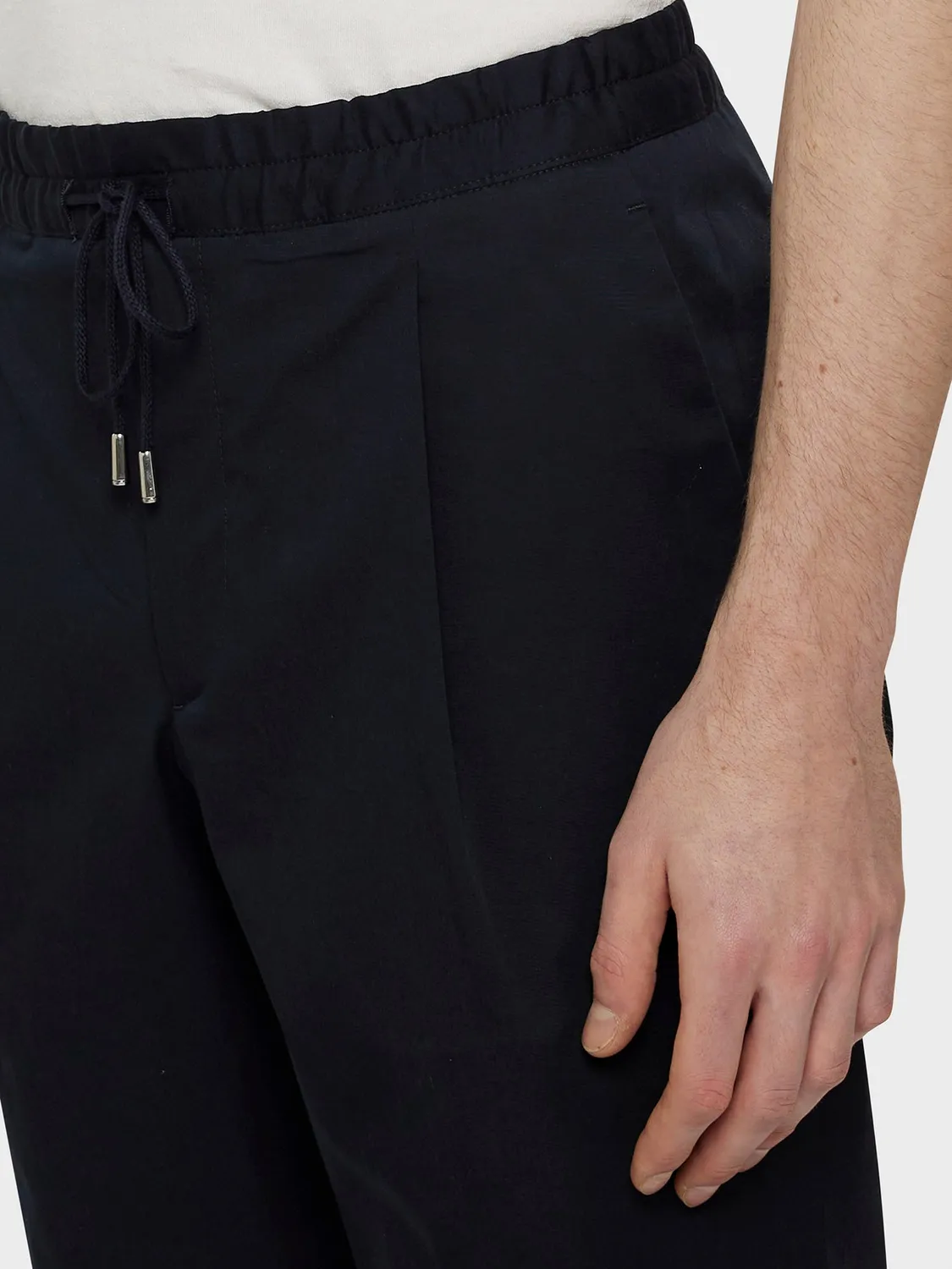 Caruso Pantalone Jogger Cotone Blu Vita Alta