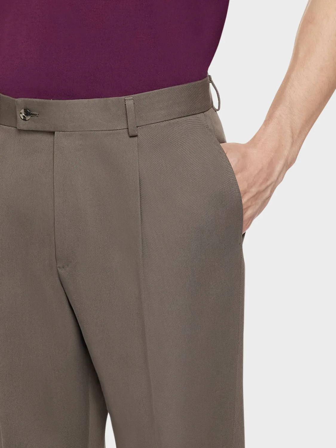 Caruso Pantalone carrot-fit cotone marrone uomo