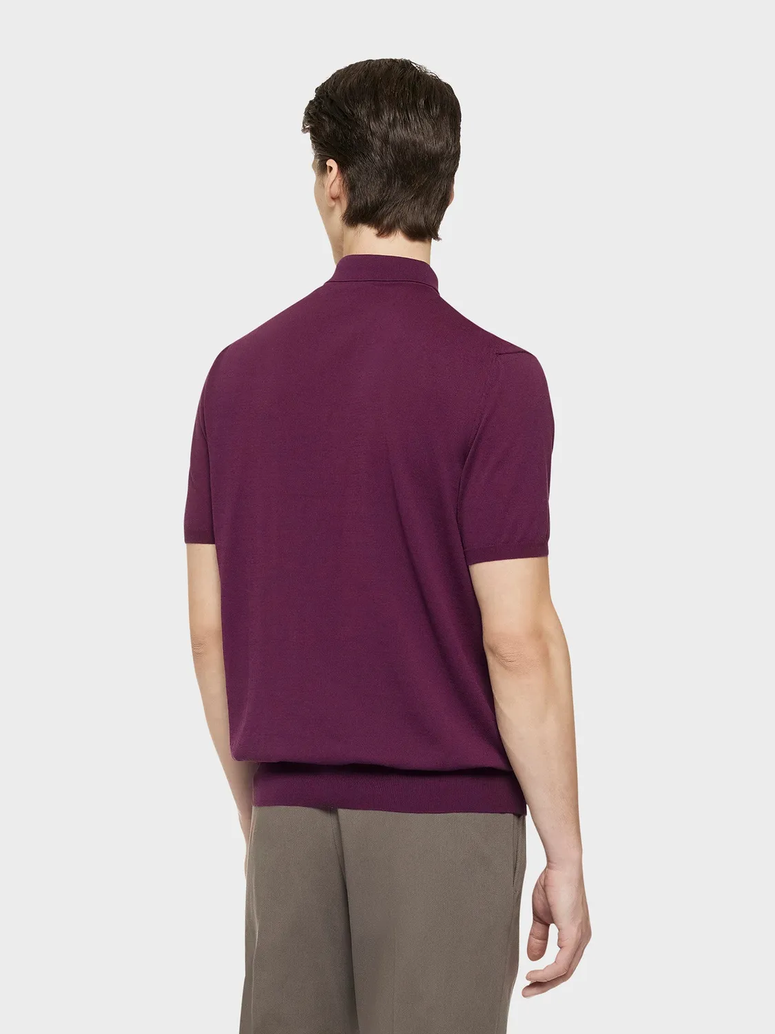 Caruso polo cotone prugna uomo