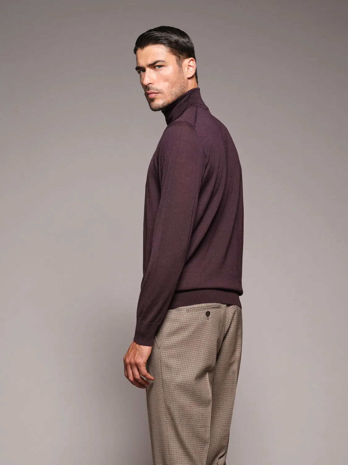 Caruso Dolcevita Uomo Lana Seta Cashmere Bordeaux