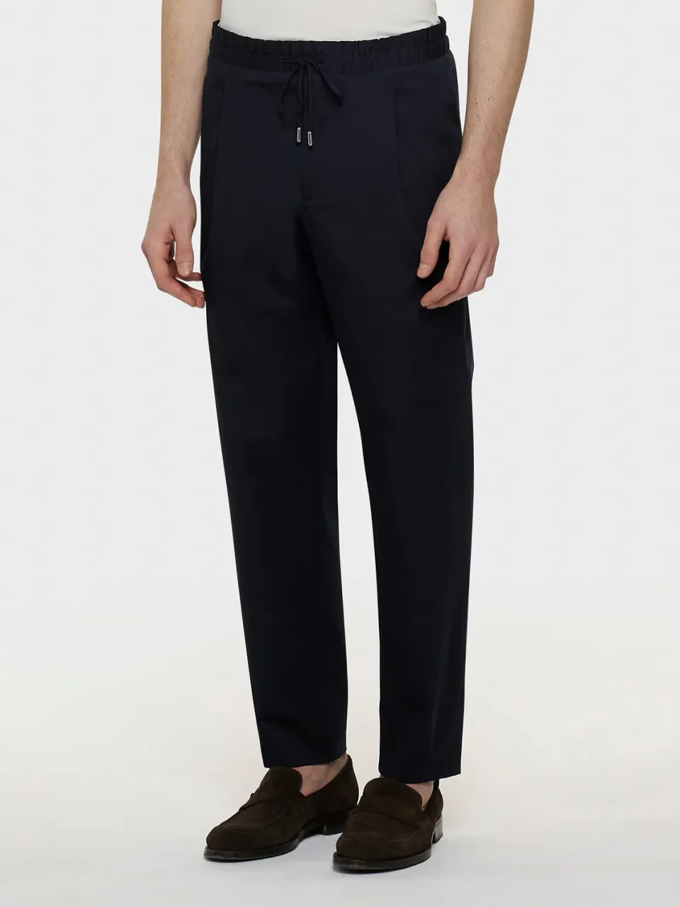 Caruso Pantalone Jogger Cotone Blu Vita Alta