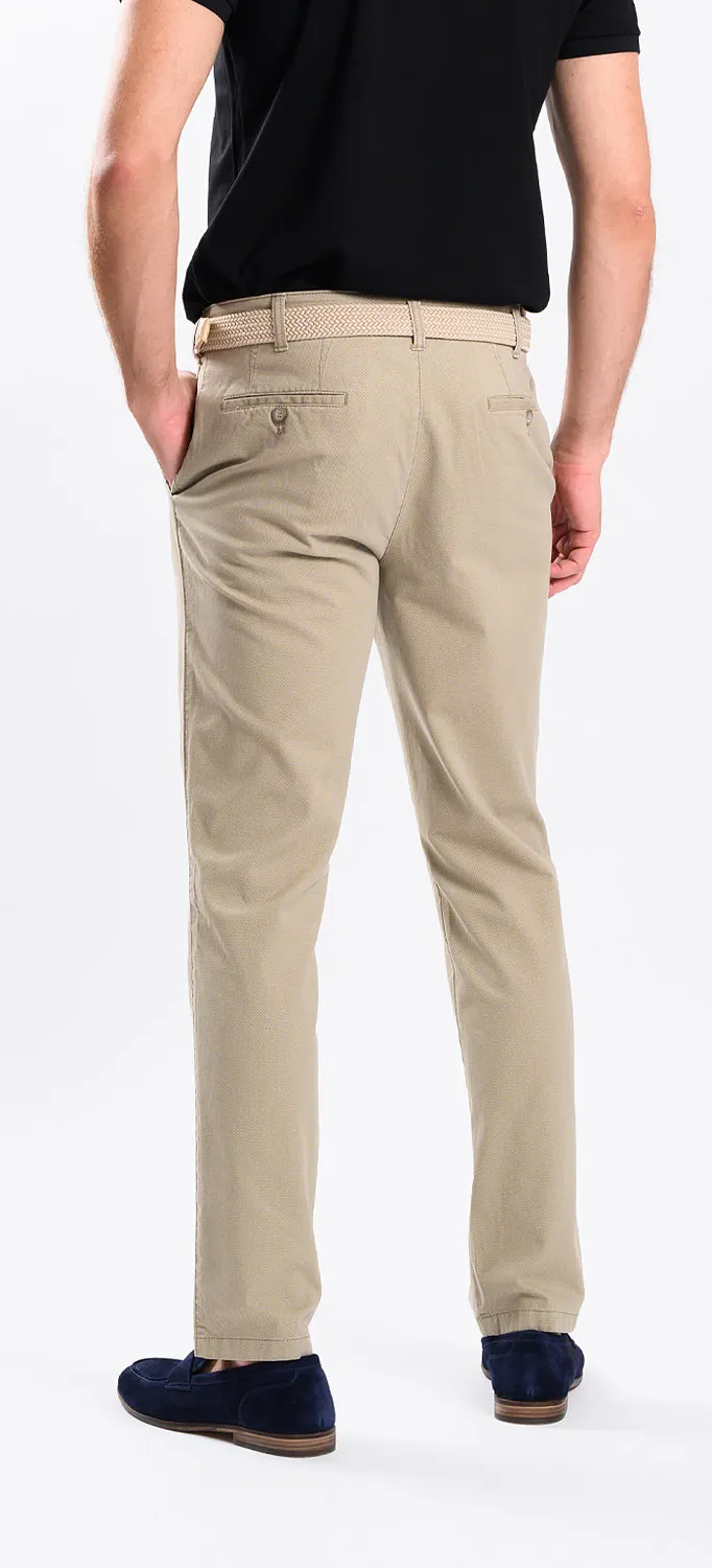 Alain Delon chinos slim sabbia fantasia cotone lyocell