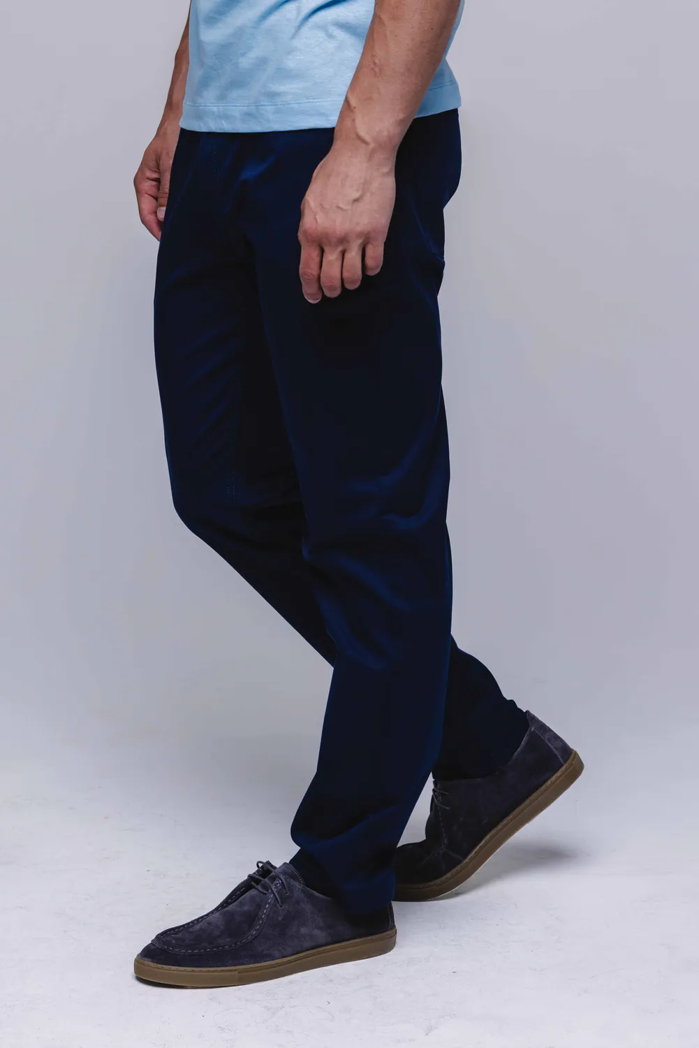 Alain Delon pantalone blu casual elasticizzato cotone