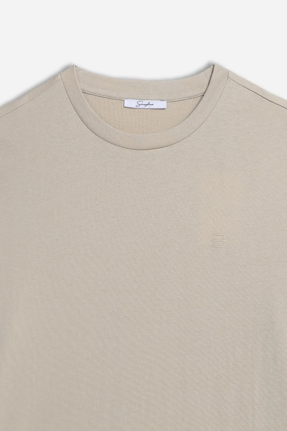 Sonny Bono t-shirt beige cotone logo stampato