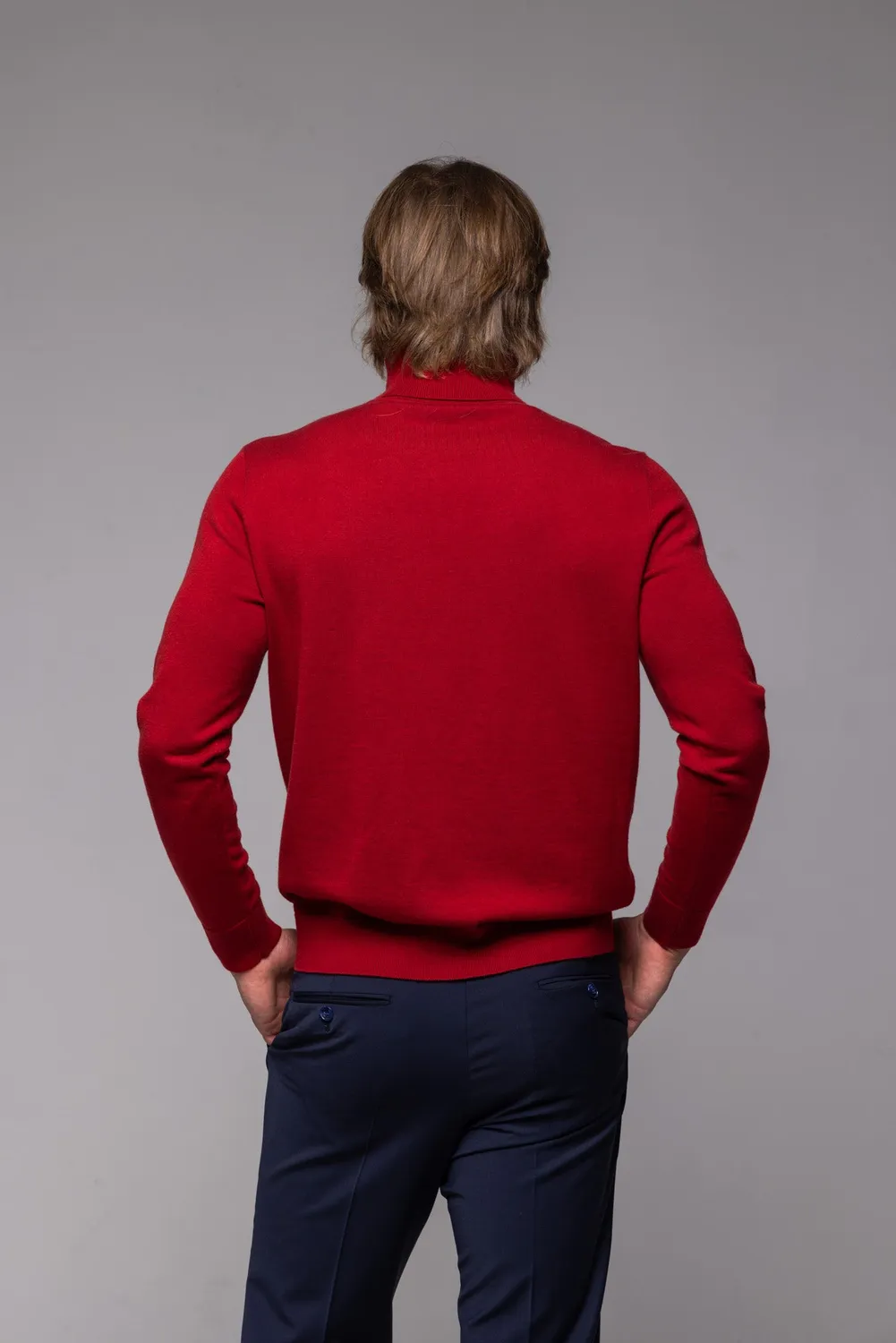 Alain Delon Dolcevita Maglia Bordeaux Slim Fit