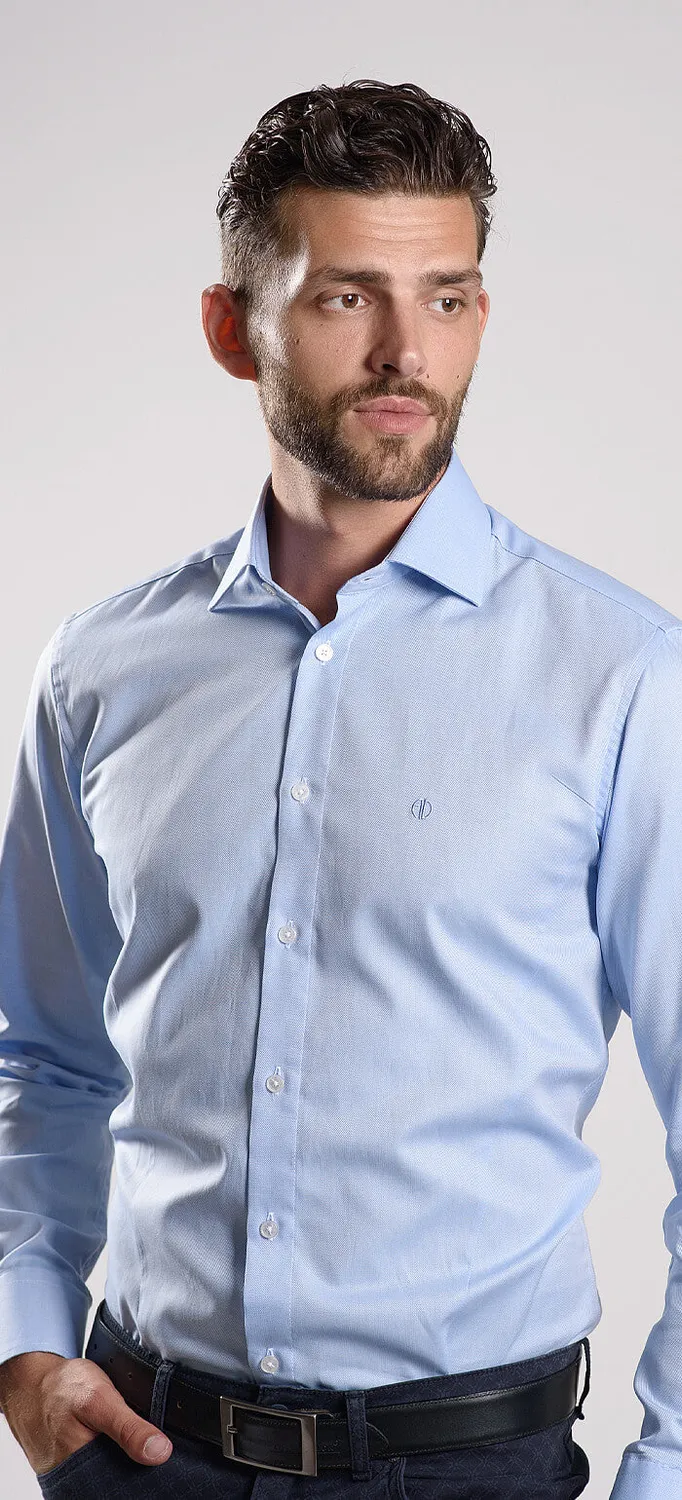 Alain Delon camicia classic fit azzurra 44 in cotone