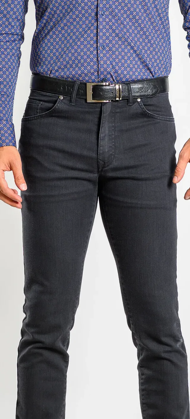 Alain Delon jeans neri Slim Fit elasticizzati