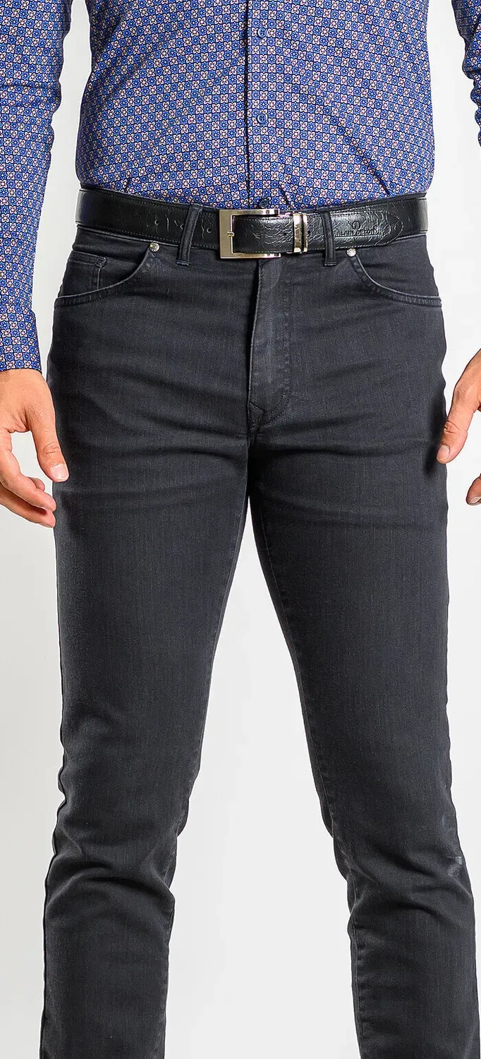 Alain Delon jeans neri Slim Fit elasticizzati