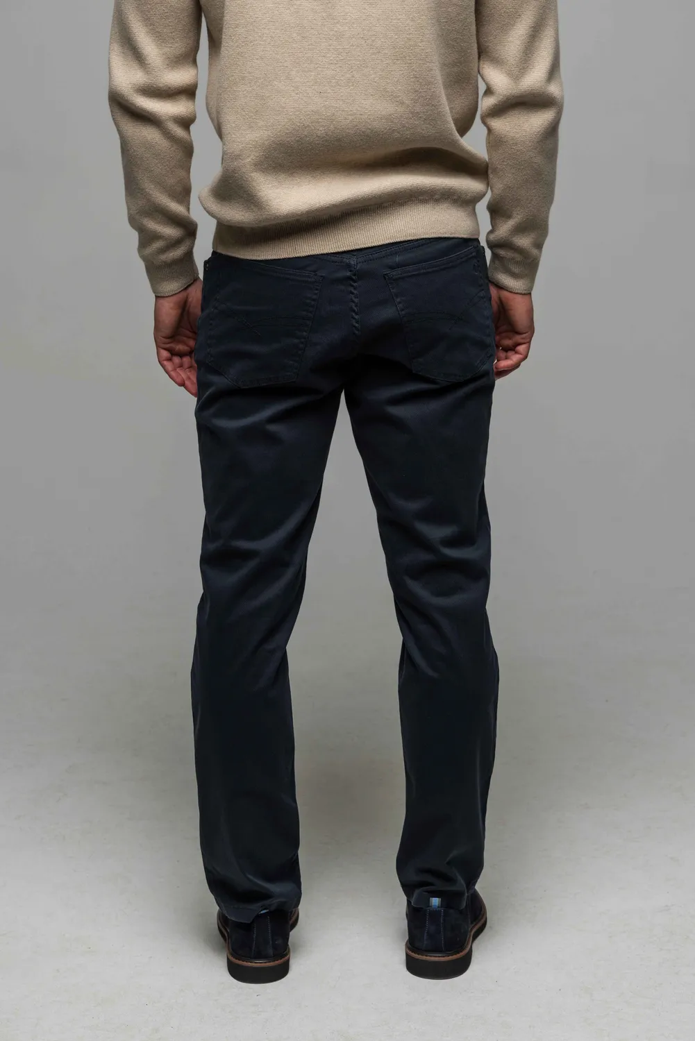 Alain Delon Pantaloni Uomo Grigio-Blu Fantasia