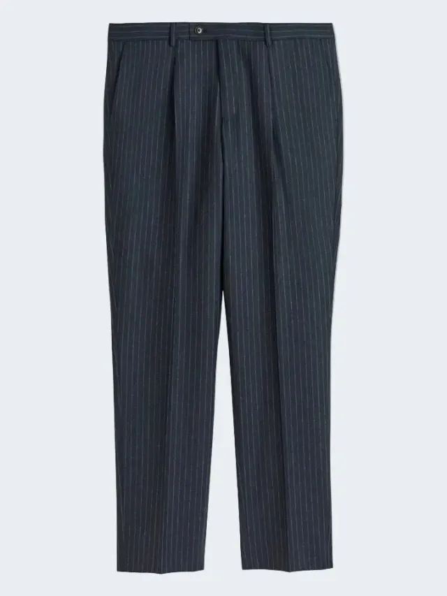 Sand Mark N pantalone flanella gessato blu stretch