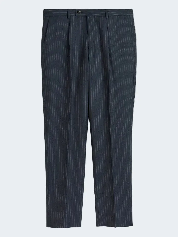 Sand Mark N pantalone flanella gessato blu stretch