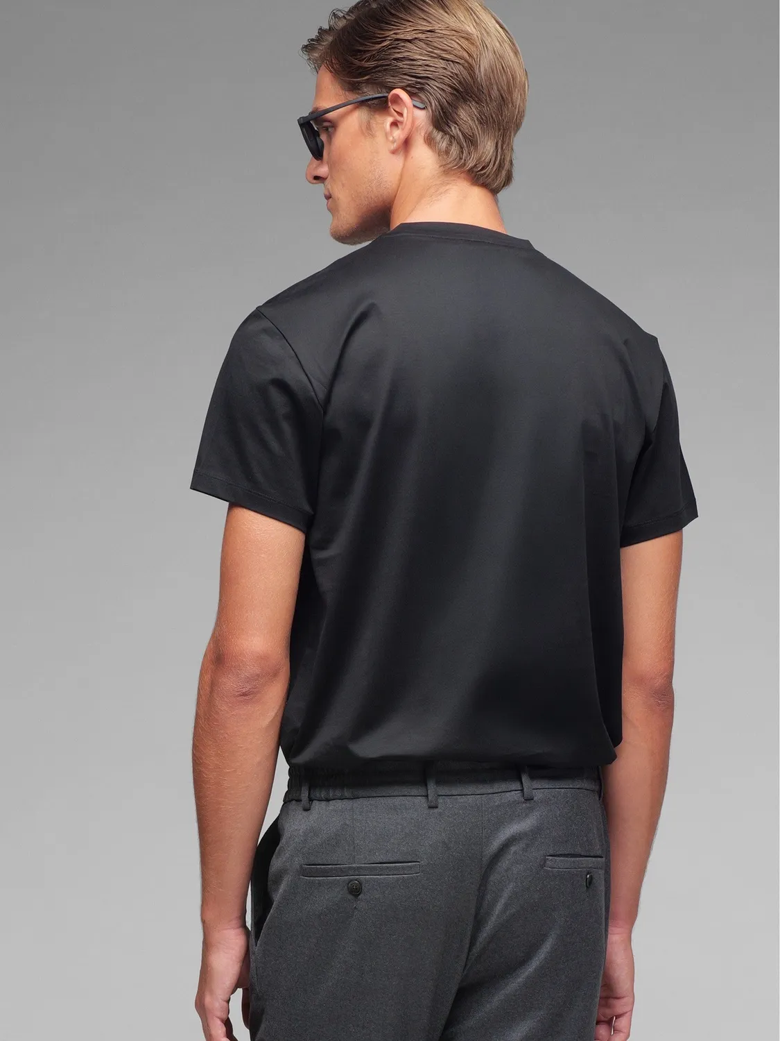 Paoloni T-Shirt Jersey Cotone Uomo Nera Girocollo