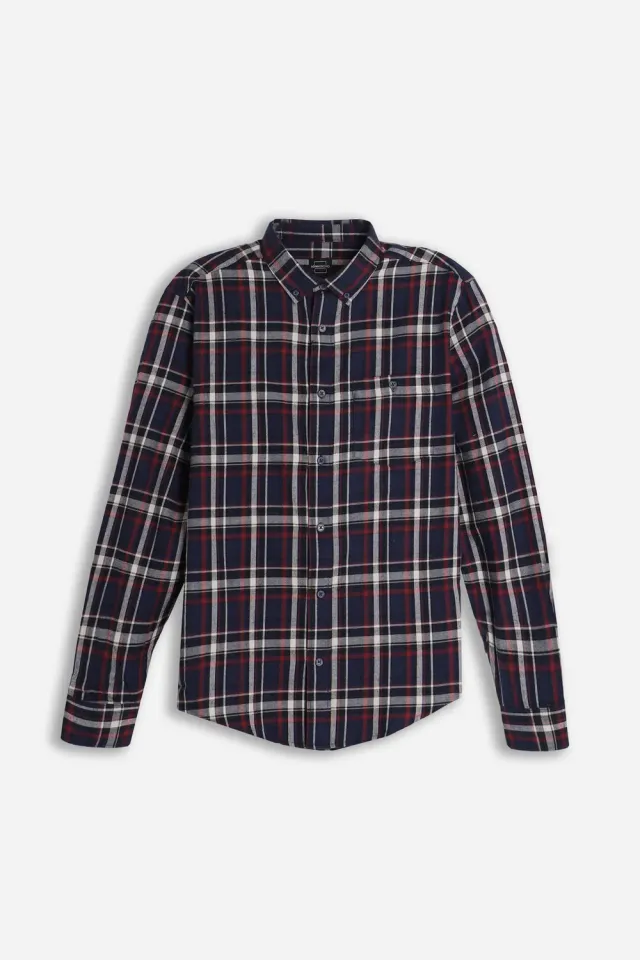 Sonny Bono Camicia Flanella a Quadri Blu