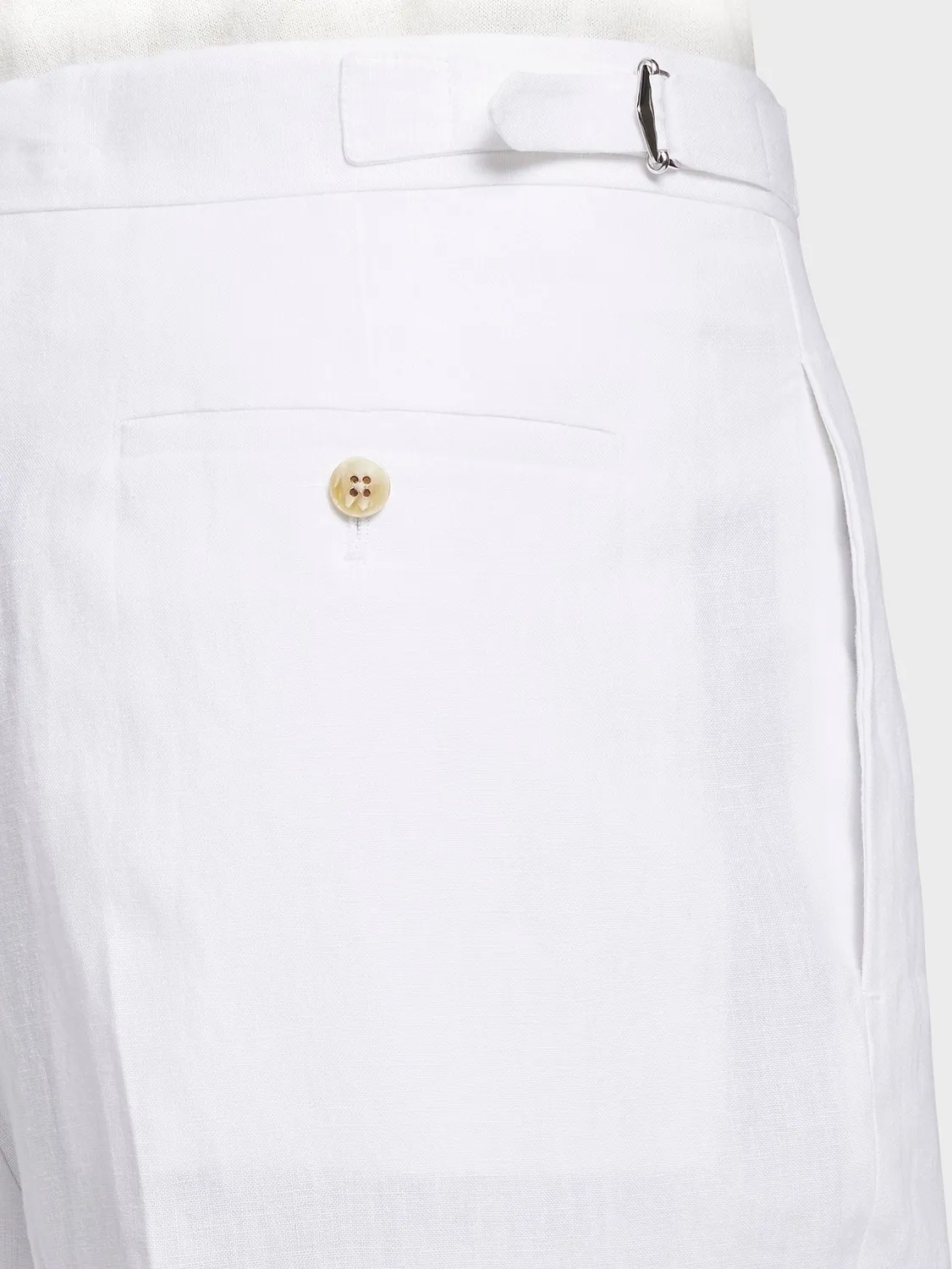 Caruso Norma pantalone lino bianco vita alta