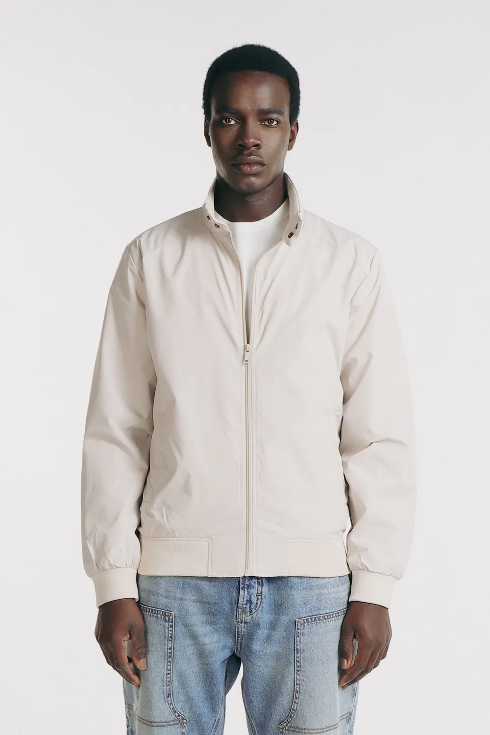Sonny Bono bomber collo in piedi beige in poliestere