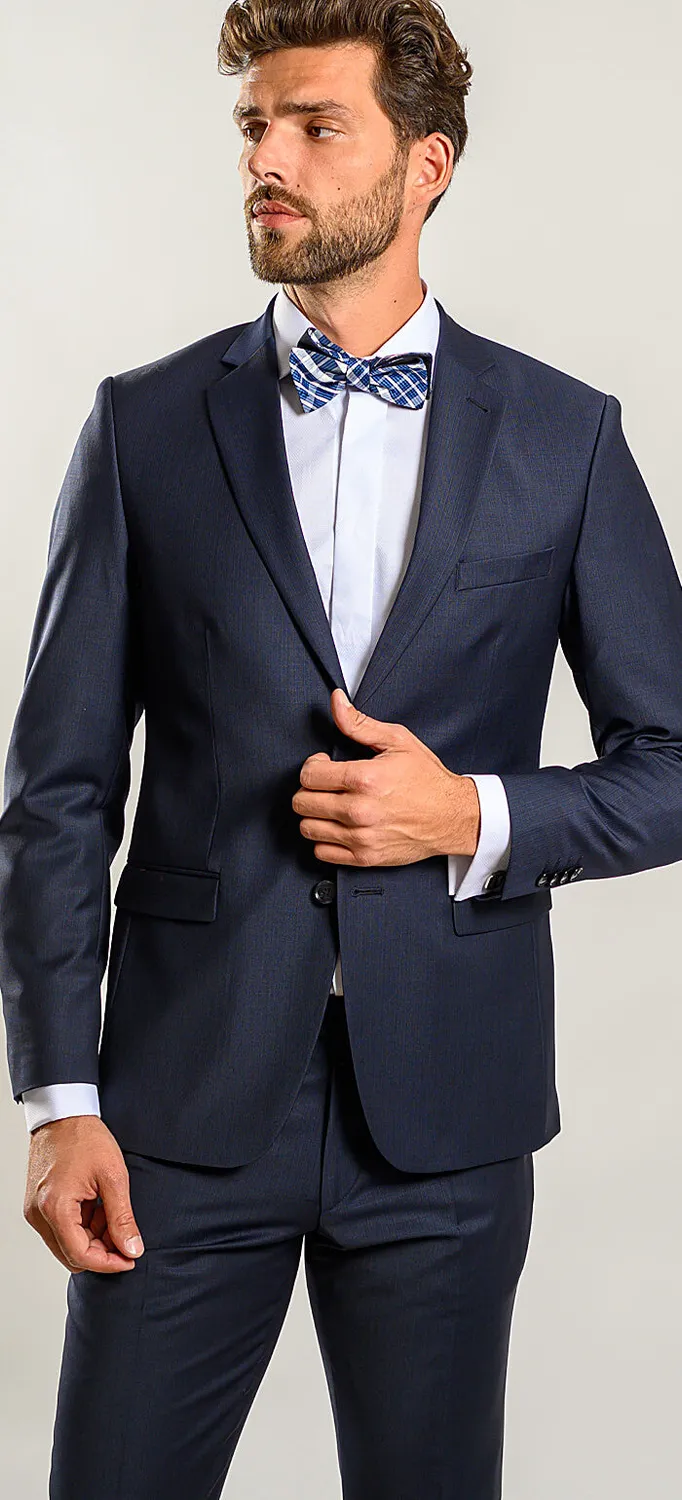 Alain Delon Abito Blu Slim Fit 2 Bottoni Elasticizzato